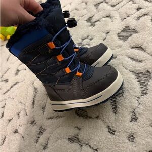 Cozy Kids Snow Boots - Navy and Orange